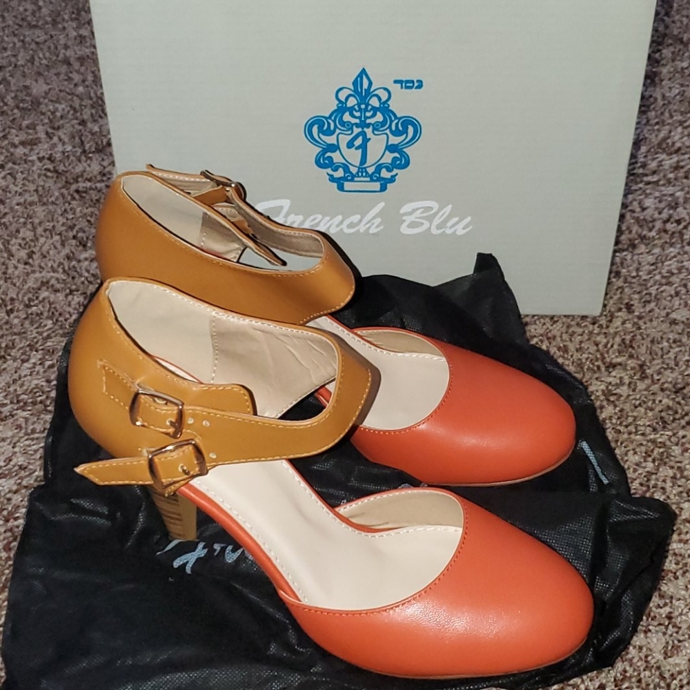 French Blu Cynthia Almond Toe Heels - Picture 6 of 7